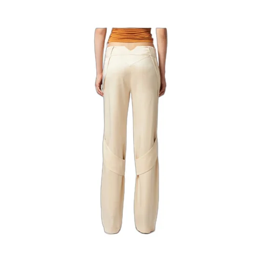Blumarine Mid-Waist Satin Cargo Trousers