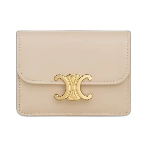 Card Holder With Flap Triomphe In Shiny Calfskin