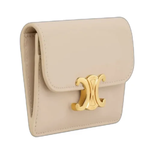 Card Holder With Flap Triomphe In Shiny Calfskin