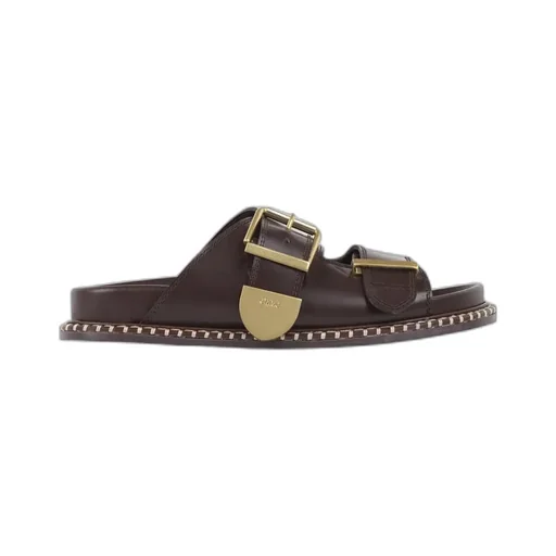 Chloé Logo Engraved Buckled Sandals
