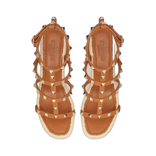 Valentino Garavani Rockstud Open Toe Wedge Espadrilles