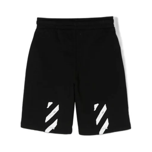 Diag-Stripe Cotton Track Shorts