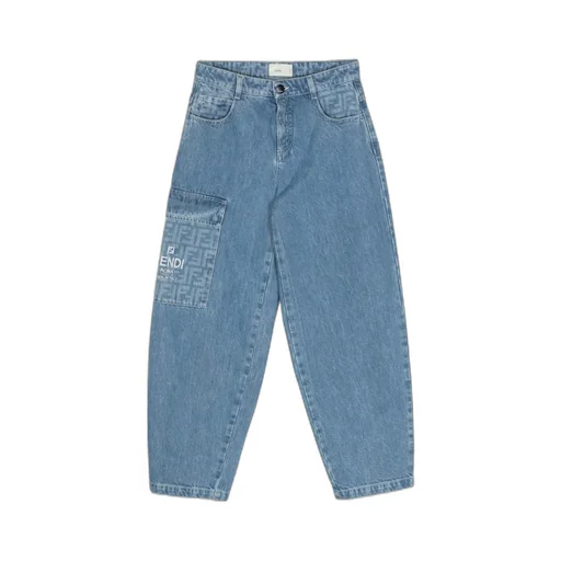 Fendi Kids Logo-Embroidered Denim Jeans