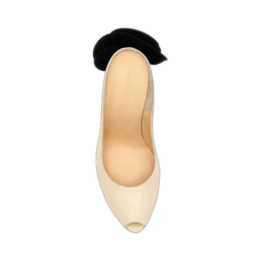 105Mm Floral-Appliqué Leather Mules