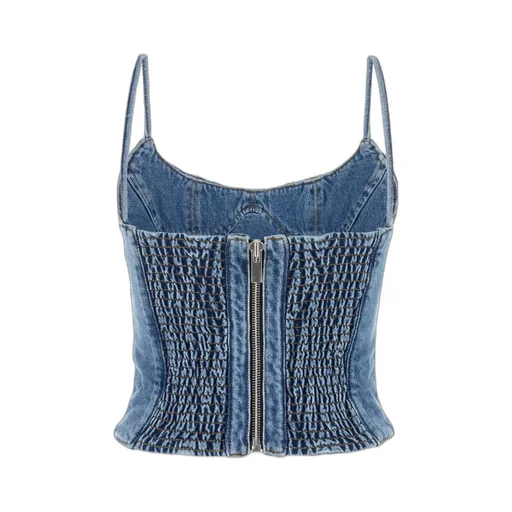 Magda Butrym Corset Cropped Denim Tank Top