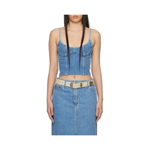 Magda Butrym Corset Cropped Denim Tank Top