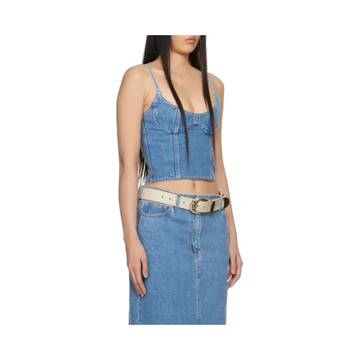 Magda Butrym Corset Cropped Denim Tank Top