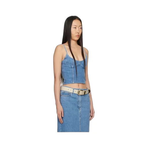 Magda Butrym Corset Cropped Denim Tank Top