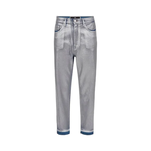 Elisabetta Franchi Laminated Boyfriend Jeans