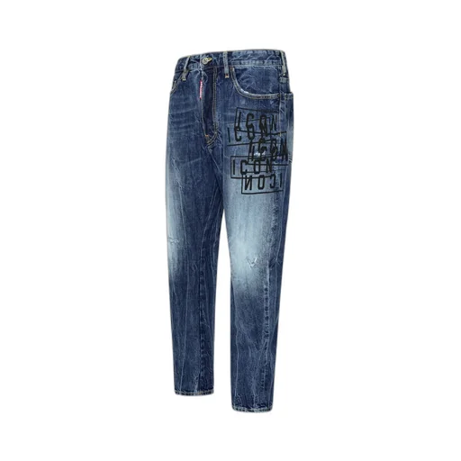 Dsquared2 Icon Printed Straight-Leg Jeans