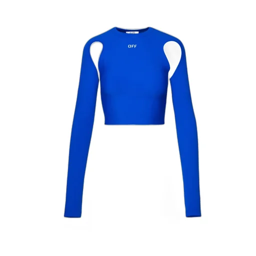 Off-White Cut-Out Crewneck Long-Sleeved Top