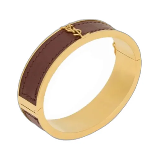 Saint Laurent Cassandre Logo Plaque Bracelet