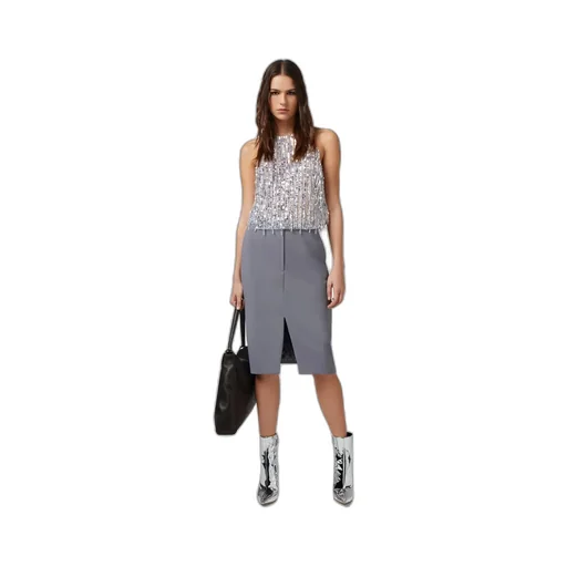 Elisabetta Franchi Sequin Embellished Cropped Tulle Top