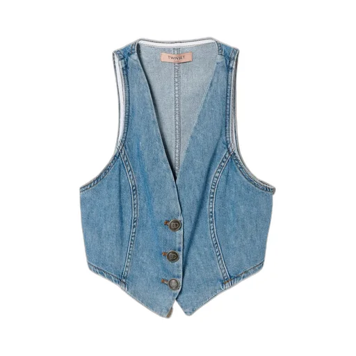 Twinset Fitted Denim Waistcoat