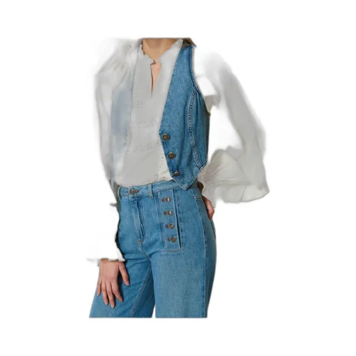 Twinset Fitted Denim Waistcoat