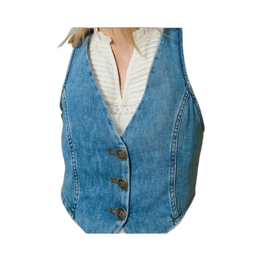 Twinset Fitted Denim Waistcoat