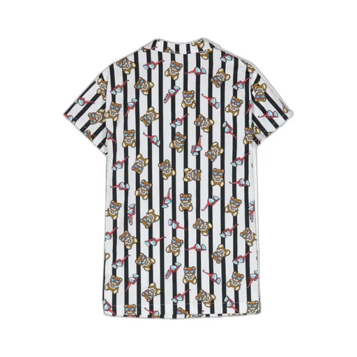 Teddy Bear-Print Striped Dress