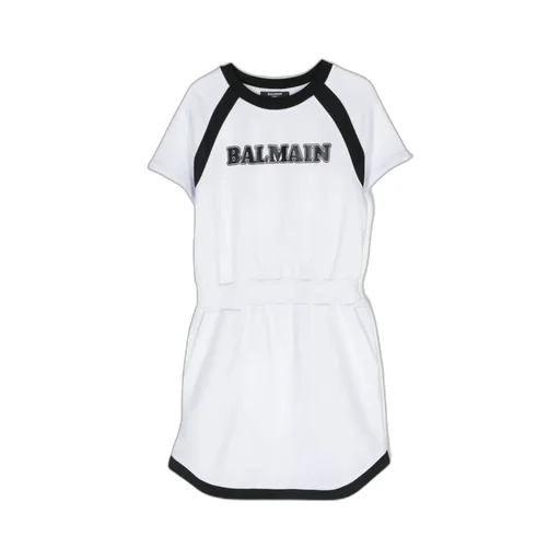 Balmain Kids Logo Printed Crewneck Short-Sleeved Dress