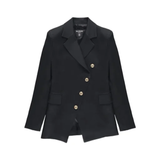 Balmain Kids Asymmetric Single-Breasted Long-Sleeved Jacket