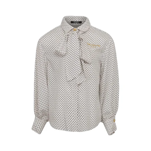 Balmain Kids Geometric-Printed Long-Sleeved Crepe Shirt