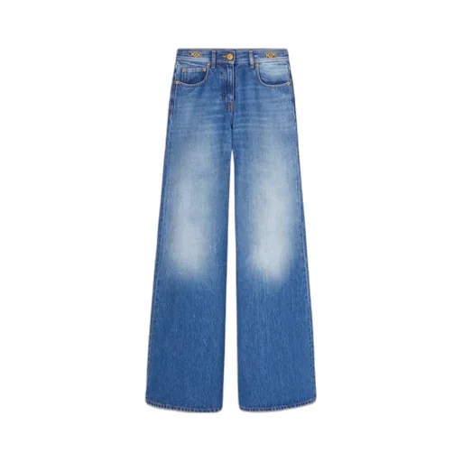 Versace Medusa 95 Logo-Engraved Mid-Rise Flared Jeans