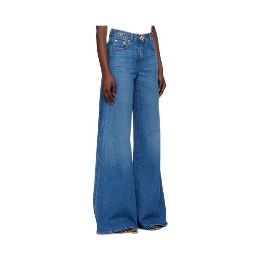Versace Medusa 95 Logo-Engraved Mid-Rise Flared Jeans