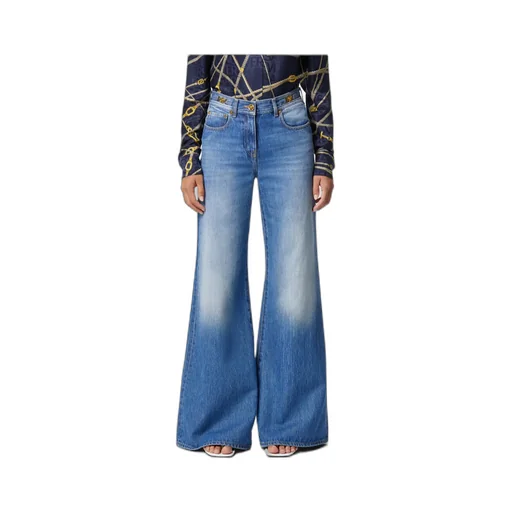 Versace Medusa 95 Logo-Engraved Mid-Rise Flared Jeans