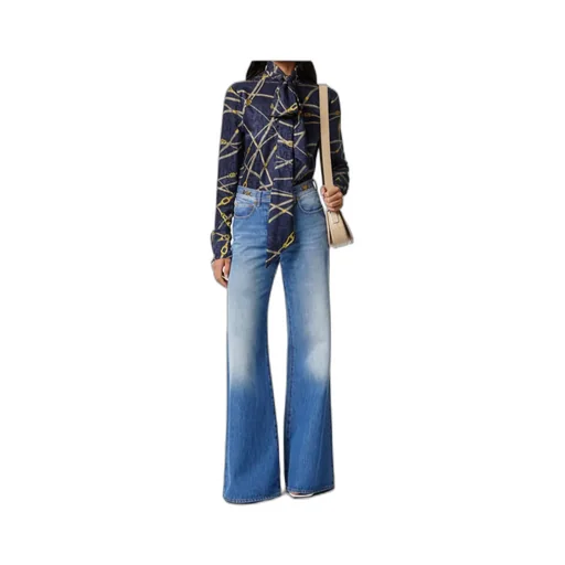 Versace Medusa 95 Logo-Engraved Mid-Rise Flared Jeans