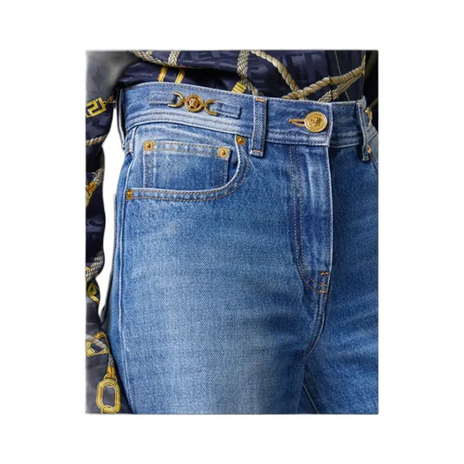 Versace Medusa 95 Logo-Engraved Mid-Rise Flared Jeans