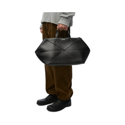Puzzle Fold Duffle In Shiny Calfskin