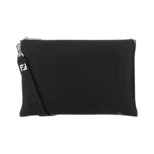 Fendi Logo Detailed Zipped Clutch Bag