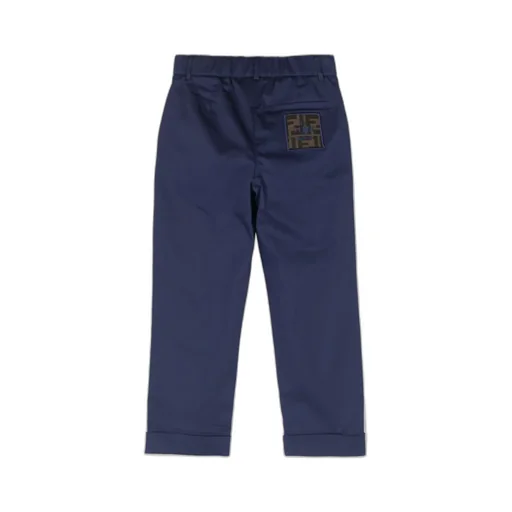 Fendi Kids Logo Patch Straight Leg Trousers