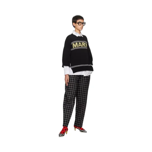 Marni Logo Intarsia Knitted Crewneck Jumper