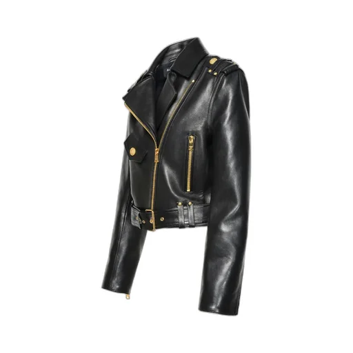 Balmain Zipped Leather Biker Jacket