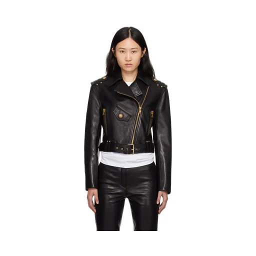 Balmain Zipped Leather Biker Jacket