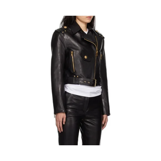 Balmain Zipped Leather Biker Jacket