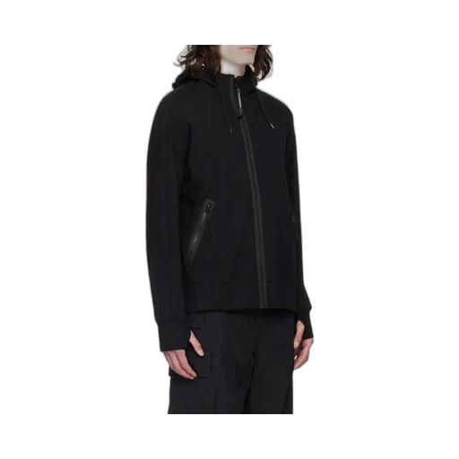 Goggles-Detail Zipped-Up Hoodie