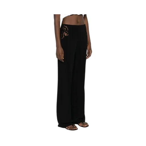 Stella Mccartney Broderie-Anglaise Wide-Leg Tailored Trousers