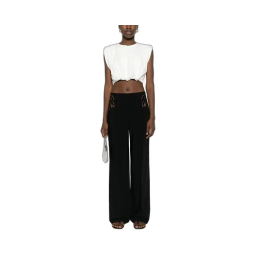 Stella Mccartney Broderie-Anglaise Wide-Leg Tailored Trousers