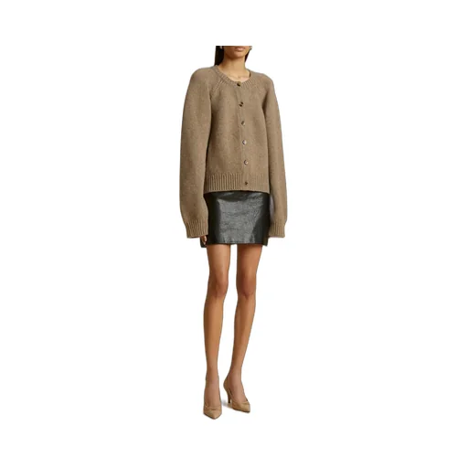 Khaite The Jett Zipped Leather Mini Skirt