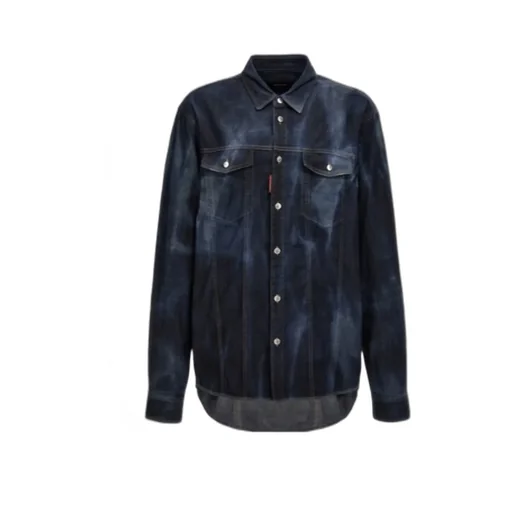 Dsquared2 Distressed Icon Western Denim Shirt