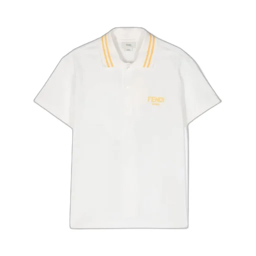 Fendi Kids Logo-Embroidered Short-Sleeved Polo Shirt