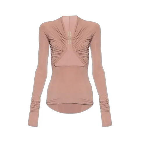 Rick Owens Prong Ls Long Sleeved Gathered Top