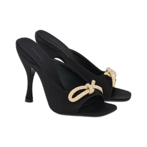 Salvatore Ferragamo Embellished Bow-Detailed Slip-On Mules