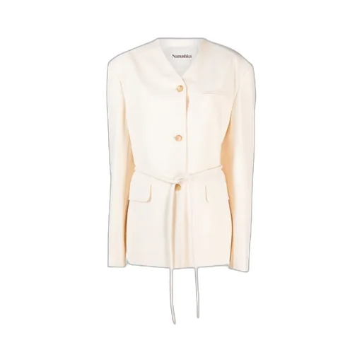 Nanushka Fem Belted Straight Hem Blazer
