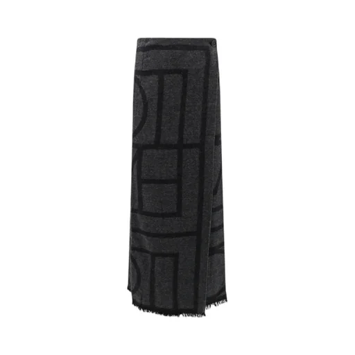 TotÊMe Monogram Fringed Midi Skirt