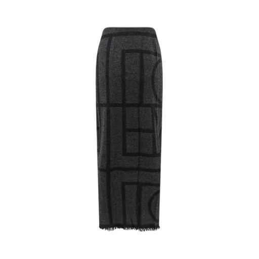 TotÊMe Monogram Fringed Midi Skirt