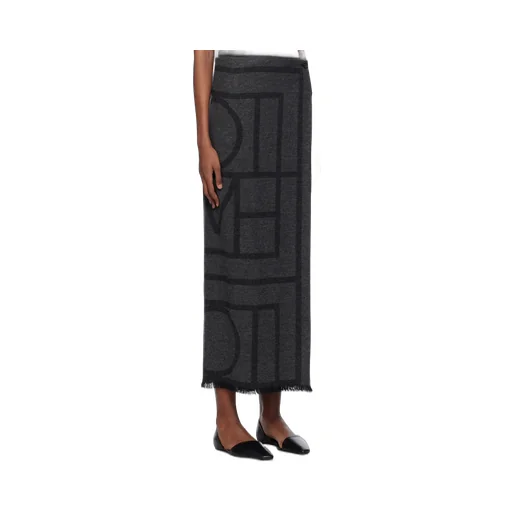 TotÊMe Monogram Fringed Midi Skirt