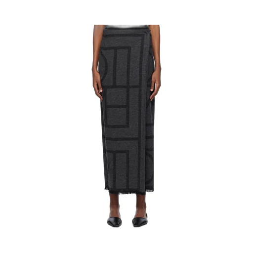 TotÊMe Monogram Fringed Midi Skirt
