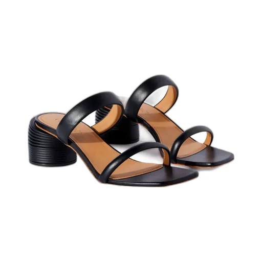 Off-White Square Toe Heeled Sandals